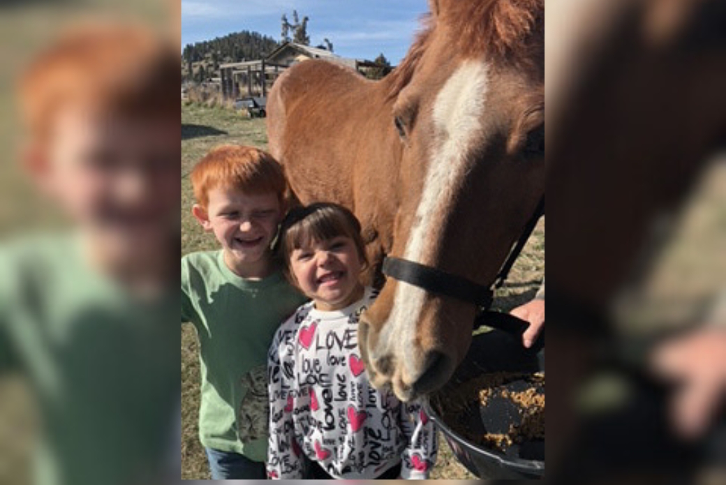 children with Morgan horse